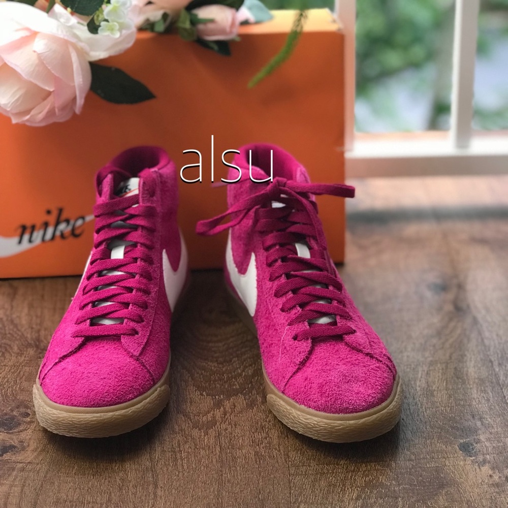 NWT Nike Blazer Mid Suede Pink Fog WMNS - Picture 5 of 8